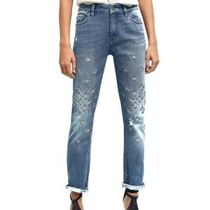 ANTHROPOLOGIE PILCRO AND THE LETTERPRESS EMBROIDERED JEANS